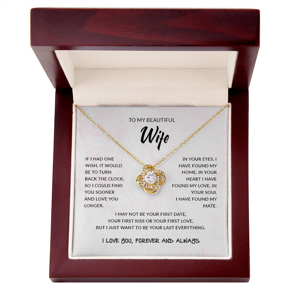 To My Beautiful Wife | Love Knot Necklace